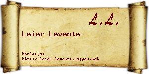 Leier Levente névjegykártya